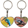 Porte clés coeur personnalisable exemple: oiseaux