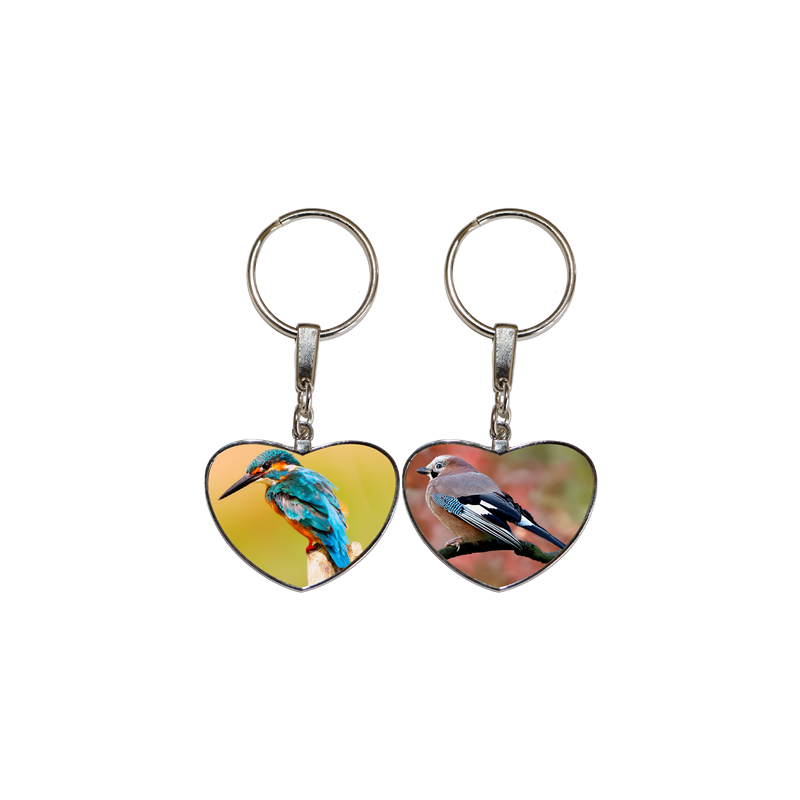 Porte clés coeur 2 oiseaux